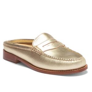 G.H. BASS WEEJUNS Wynn Loafer Mule in Gold Size 7 NEW!